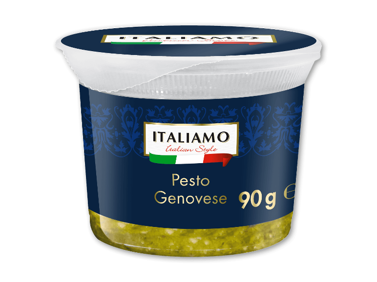 En beholder pesto Genovese, 90g, i italiensk stil.