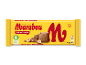 Mælkechokolade med hasselnødder i en gul emballage.
