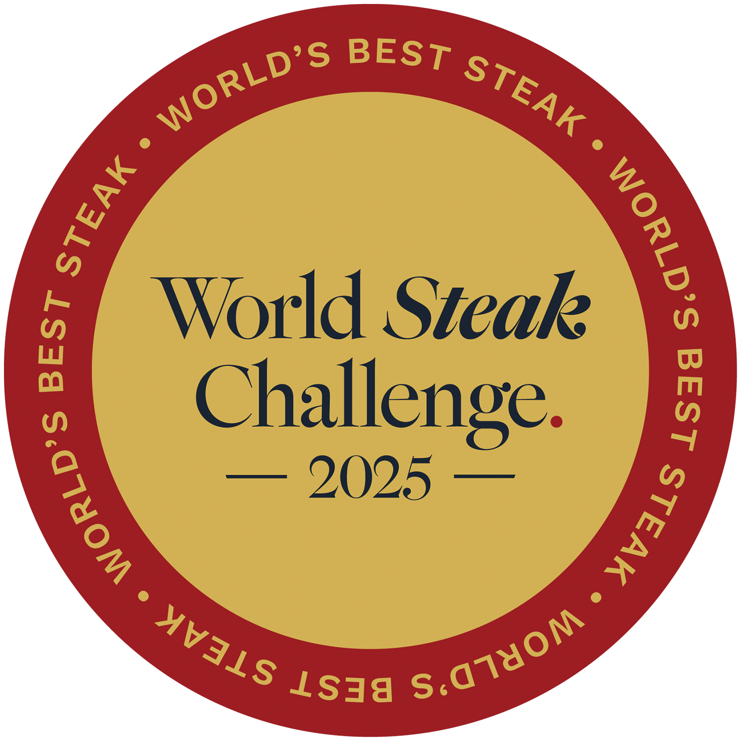 World Steak Challenge 2025 segl: 'World's Best Steak' gentaget rundt om kanten.