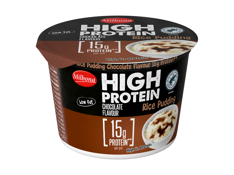 Højprotein chokolade risengrød, fedtfattig.