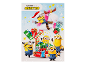 Minions julekalender med festlige illustrationer og nummererede låger