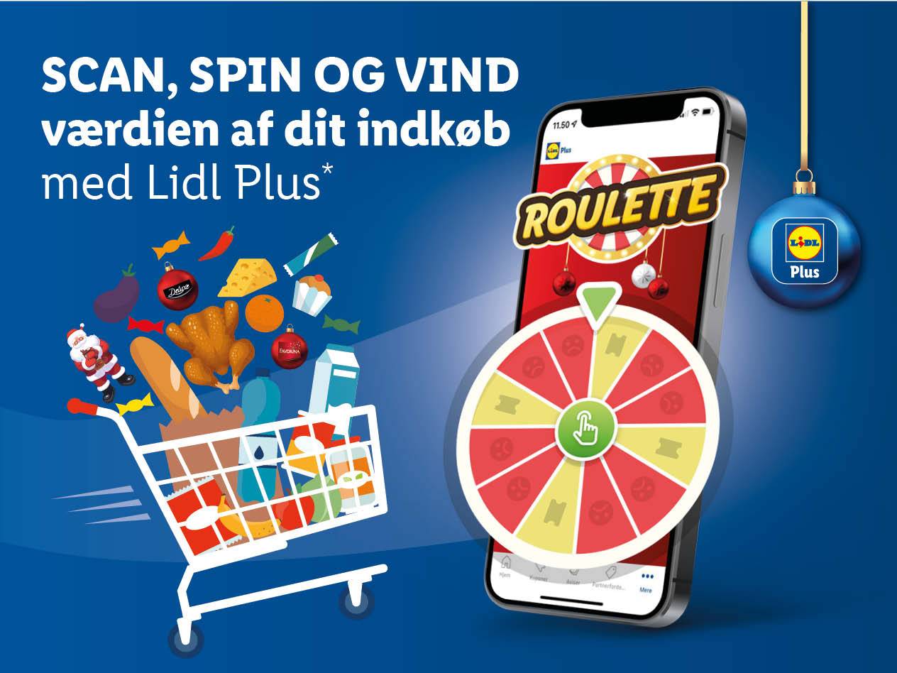 Vind værdien af dit indkøb i perioden 1.-23. dec. 2022 med Lidl Plus
