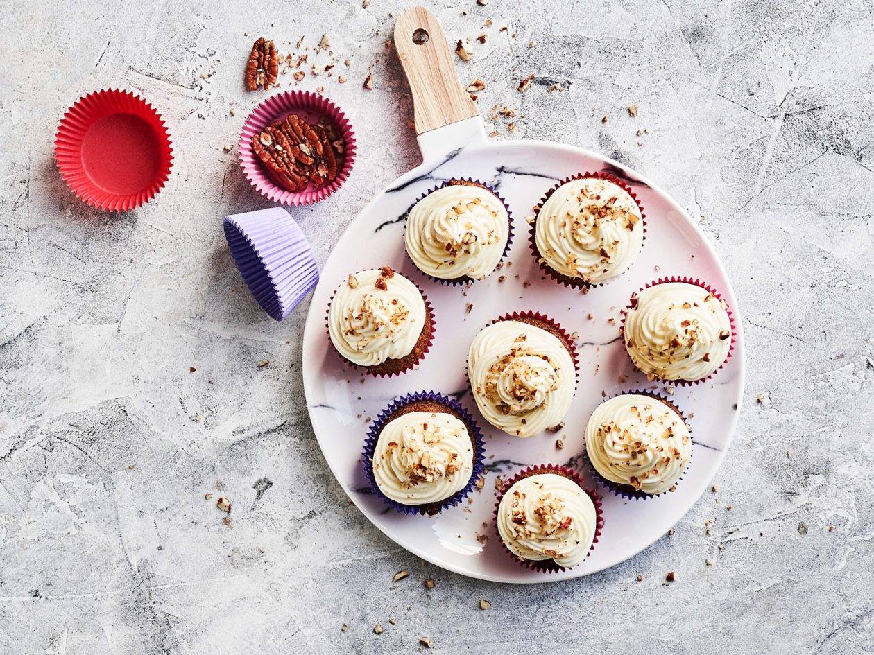 Gulerodscupcakes med frosting
