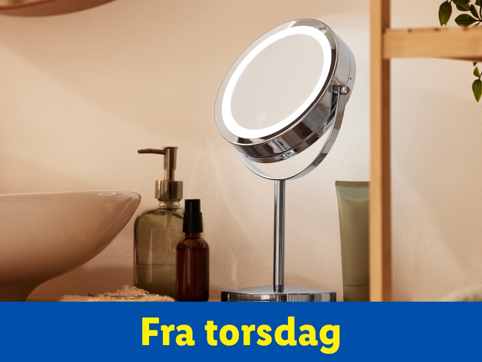 Et elegant spejl med LED-lys, klar til brug fra torsdag.