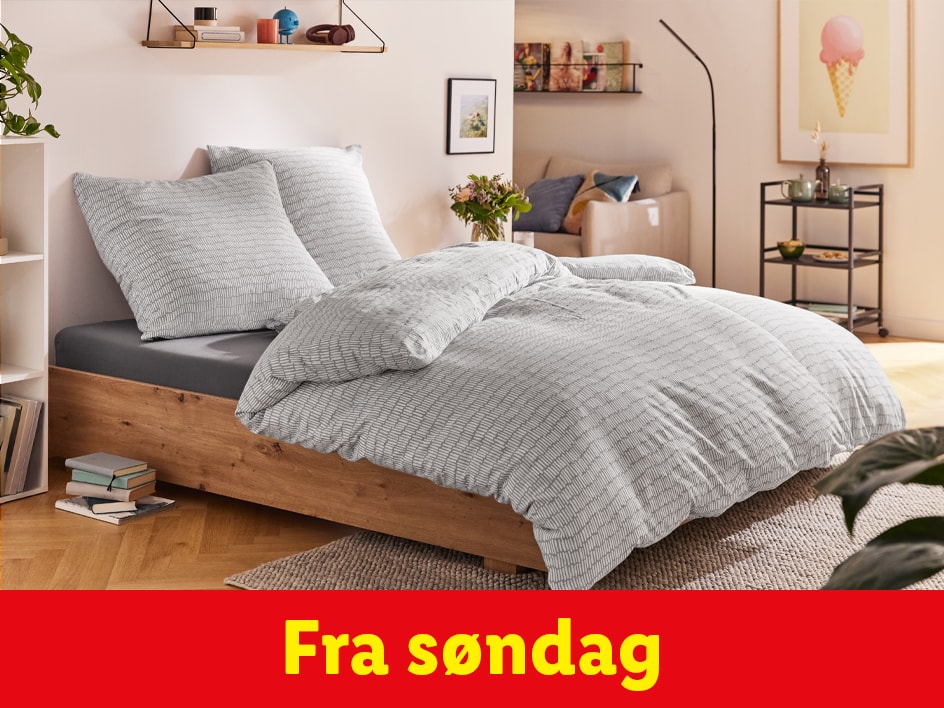 Sengesæt med bølge-mønster, tilgængeligt fra søndag.