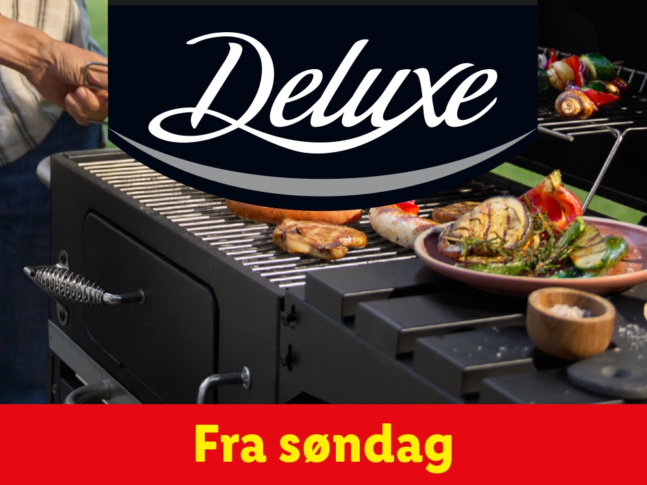 Deluxe grill med tilbehør, klar til brug fra søndag.