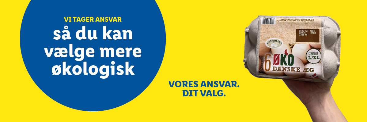 6 økologiske danske æg med ØKO-logo; miljøvenligt valg.